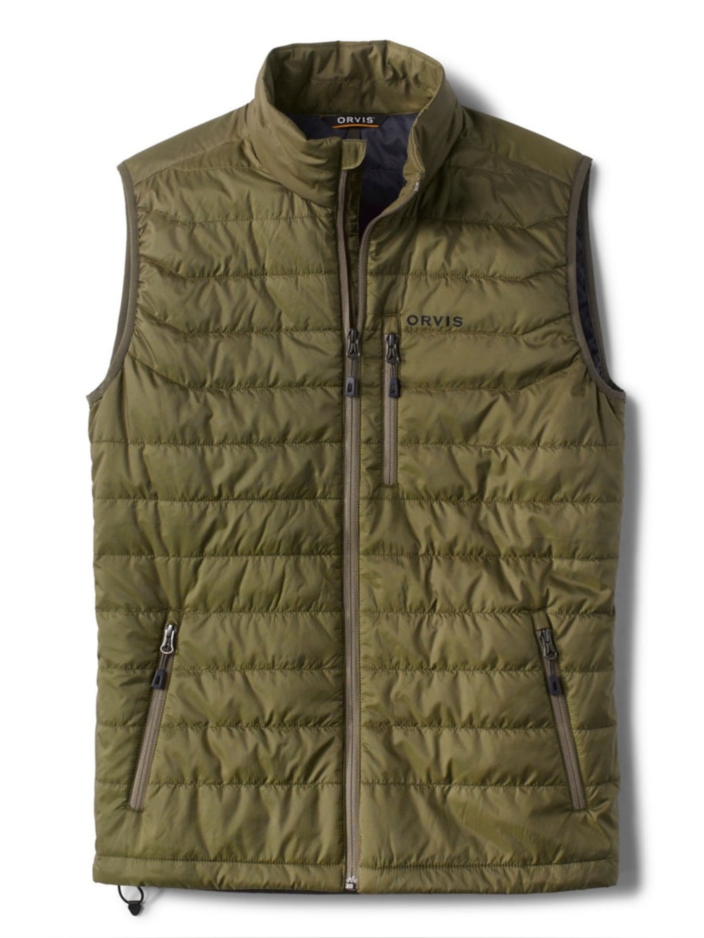 Orvis Recycled Drift Primaloft Puffer Vest Olive Green Outdoor Men’s Size L